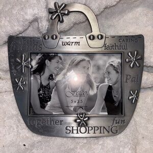 Fetco Gray Handbag Photo Frame with Floral Accents